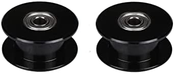 2pcs 20 teeth idler pulley aluminum black no teeth bore 3mm for 2GT Timing Belt width 6mm 3d printer part