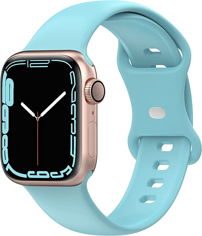 Blueauty Compatible with Apple Watch Band 41mm 40mm 38mm 45mm 44mm 42mm, Soft Silicone Sport Wristbands Replacement Strap for Women Men for iWatch Series SE 7 6 5 4 3 2 1