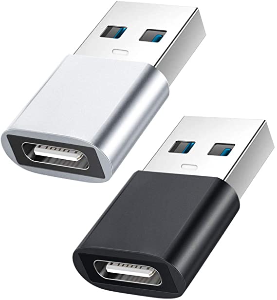 USB C to USB Male Adapter, YOKELLMUX Mini Hi-speed USB Female (Type-C) to USB 3.1 Male (Type-A) Fast Charging & Data Sync OTG Adapter Connector Converter - 2 Pack
