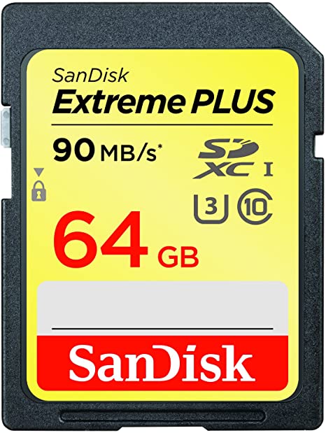 SanDisk Extreme PLUS 64 GB SDXC Class 10 Memory Card up to 90 Mbps with U3 Ratings