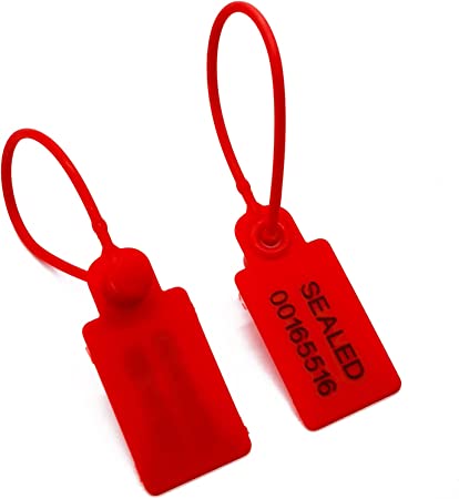 FALEYA.WZW Plastic Security Seals Self locking Lables Zip Ties(100PCS) (Red)