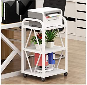 Desktop Stand for Printer Space Organizer Floor-standing Printer Stand, Fixed Metal Frame, Mobile Fax Machine Bracket,for Office Living Room Copier Scanner Shelf（3 Layers） Desk Printer Stand file
