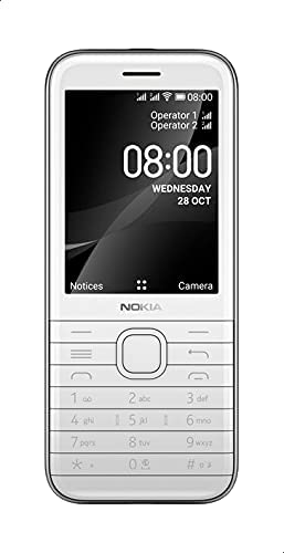 Nokia 8000 4G Dual Sim Mobile, 2.8 Inches, 4 GB, 512 MB RAM, 4G - White