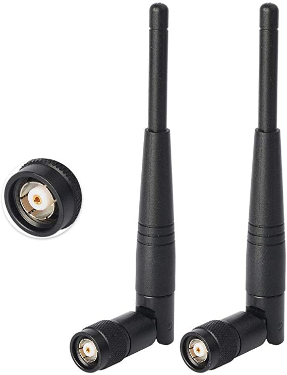 Eightwood 5dBi 2.4GHz WiFi Antenna RP-TNC Male Antennas (2-Pack) Compatible with Trimble Robotic Total Stations, Wireless Router Linksys WRT54G WRT54GL WRT54GS WAP54G