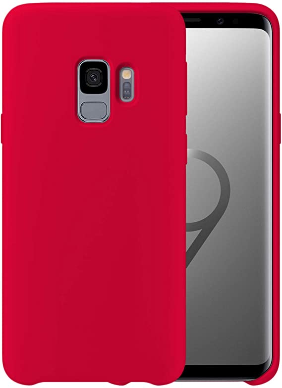 Liquid Silicone Phone Case for Samsung Galaxy S9 G960 G960U 5.8" Shockproof/Gel Rubber/Cover Case Drop Protection Carmine