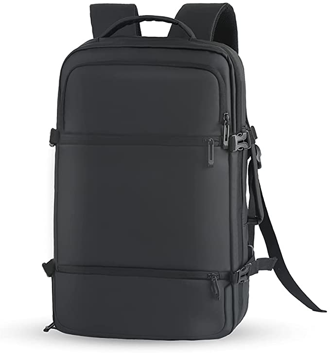 BBD Men's Backpack Nylon Casual Unisex Rucksack High Capacity Satchel Hiking Backpack Shockproof Travel Outdoor Shoulder Bag for Men Women 14 Inch Laptop Black