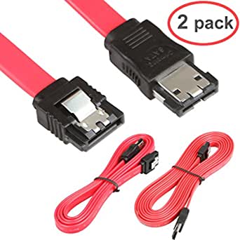 LINESO 2 Pack ESATA to SATA Cable ale to Male M/M Shielded Extender Extension HDD 6Gbps