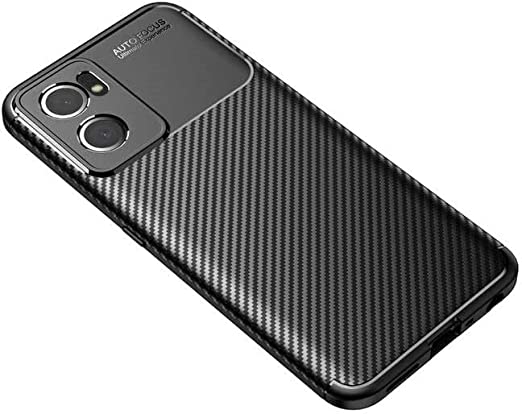 Oppo Reno 7 5G (International) Dimensity 900, New Original cover From GrabMobily -,Silicone Shockproof Cover Durable Ultra Thin Carbon Fiber Soft Protection Case -Slip-Resistant- Black