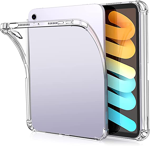 ZtotopCases Clear Case for iPad Mini 6 2021 with Pencil Holder, Ultra Slim Transparent Soft TPU Back Cover Skin for iPad Mini 6th Generation 8.3 Inch, Clear