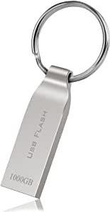 USB Flash Drive, USB 3.0 High-Speed Thumb Drive Memory Stick, External Storage Pen Drive with Keychain 1000GB with Rotated Design for Store Movies/Pictures/Documents/Music (1TB)