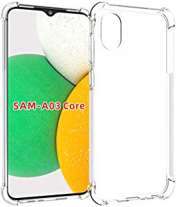 USTIYA for Samsung Galaxy A03 Core Case Clear TPU Four Corners Cover Transparent Soft funda