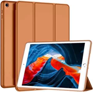 Smart Case Compatible with iPad 10.2 Inch Case 2021 2020 2019 (9th /8th /7th Generation), Smart Case Flip Cover Leather Case Soft TPU Back And Trifold Stand With Auto Sleep for iPad 9/8/7 _ Brown
