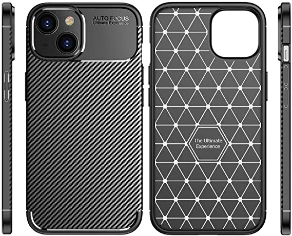 Compatible Case For iPhone 14 Max 6.7, Carbon Beatle Anti-Slip, Ultra Thin, Shock Absorption, Cover For iPhone 14 Max 6.7 - Black