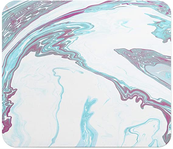 Loud Universe Liquid Marble Liquid Blue Light Pink Rectangular Thick Flexible Mouse Pad