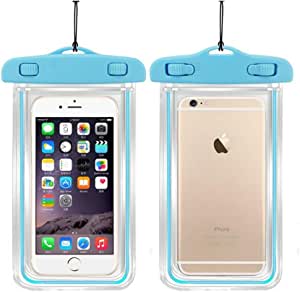 Universal Waterproof Case, 1Pack Clear Transparent Cellphone Waterproof, Dustproof Dry Bag with Neck Strap Compatible with iPhone X XR XS MAX 8,8plus,7,7 Plus,6S,6S Plus,Up to 6.5 Inches