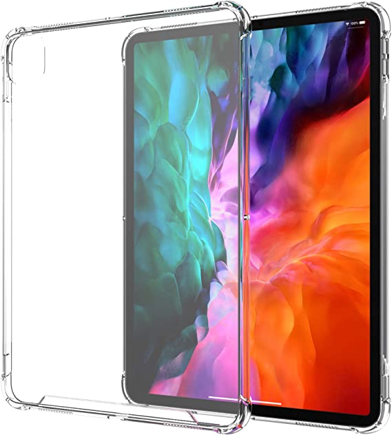 LUVVITT iPad Pro 12.9 Case 2020 Clear View with Shockproof Drop Protection Slim Hybrid TPU Gel Bumper and Hard PC Scratch Resistant Back Cover for Apple