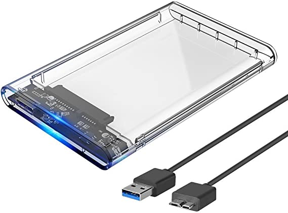 ORICO Tool-free Transparent Case 2.5 Inch USB 3.0 Hard Drive Enclosure for 2.5” SATA SSD HDD Compatible with Windows, Linux, Mac OS