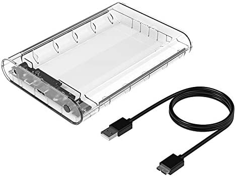 ORICO USB 3.0 External Hard Drive Enclosure for 3.5 inch HDD 10TB UASP Tool,Hard Disk Case Housing with Power Adapter for 3.5 2.5 Inch Sandisk,WD,Seagate,Toshiba,Samsung, HDD, SSD-Clear