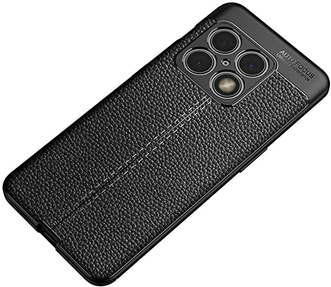 جراب لهاتف OnePlus 10 Pro 5G ، جراب خلفي بنمط جلدي أصلي مقاوم للصدمات من ألياف الكربون - جراب عالي الجودة من GrabMobily - أسود