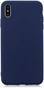 iPhone X Case, Liquid Silicone Soft Gel Rubber Slim Case Cover[Soft Anti-Scratch Microfiber Lining], for iPhone X / iPhone Xs Case(Navy)