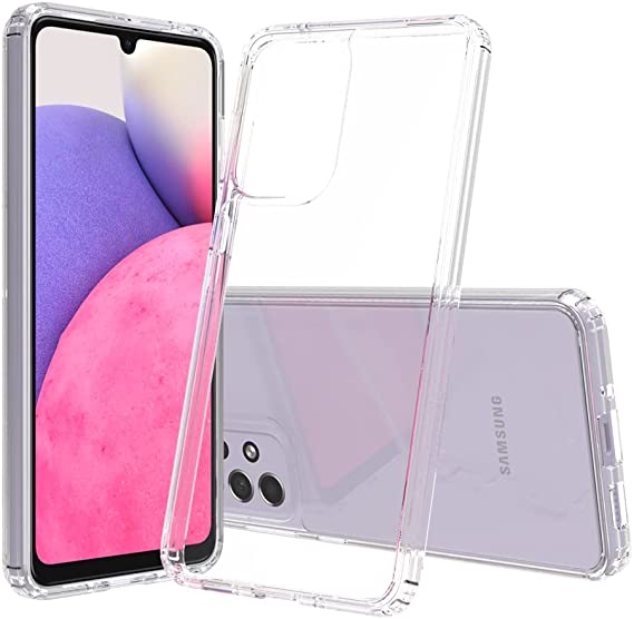 Kowauri Case for Samsung Galaxy A33 5G,Crystal Clear Hard PC Back Clear Slim TPU Bumper Shockproof Protective Cover Case for Samsung Galaxy A33 5G (Clear)