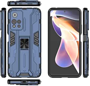 جراب لهاتف شاومى Poco X4 NFC غطاء مسند أيرون مان متين ومقاوم للصدمات - غطاء مقاوم للصدمات شديد التحمل - غطاء أصلي جديد من GrabMobily - أزرق