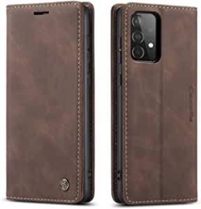 Kowauri Flip Case for Samsung Galaxy A52 4G/5G,Leather Wallet Case Classic Design with Card Slot and Magnetic Closure Flip Fold Case for Samsung Galaxy A52 4G/5G 6.5 Inch (Coffee)