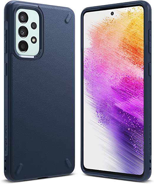 Ringke Onyx Compatible with Samsung Galaxy A73 5G (2022) Case, Shockproof Rugged Heavy Duty Non-Slip Flexible TPU Cover - Navy