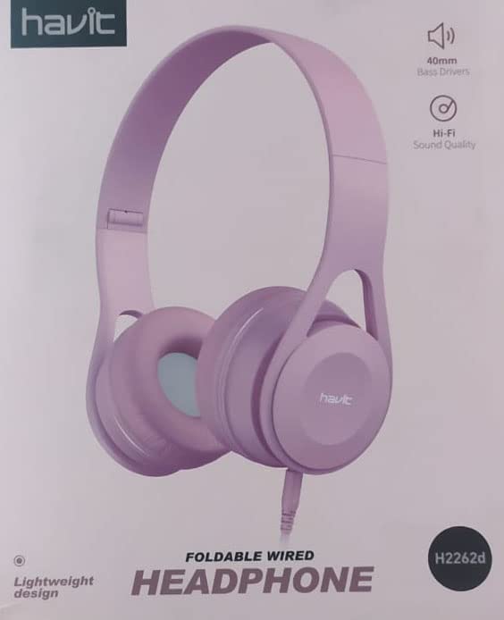 Havit HV-H2262D 3.5mm Aux Cashmere Wired Headset Compatible with Mobile, Computer, Laptop