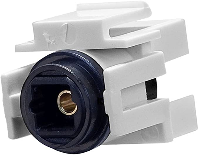 Monoprice 108729 Keystone Jack TOSLINK Female to Female Coupler Adapter, White, 1-Pack