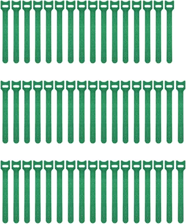 Pasow 50pcs Reusable Fastening Adjustable Cable Ties Wire Management 7 Inch (Green)