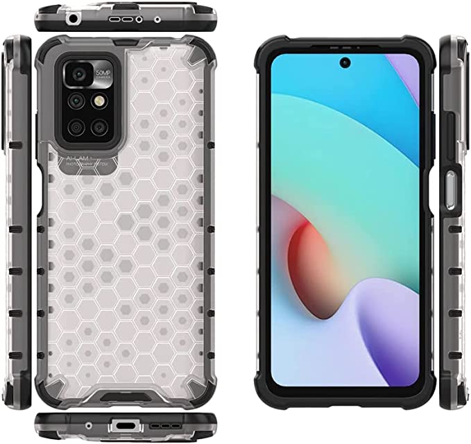 ALPHA Honeycomb Case for Xiaomi Redmi 10 2022 4G, Anti-Slip Ultra Shock Absorption Protective, Cover for Xiaomi Redmi 10 2022 4G -Translucent