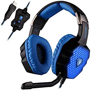 Sades A70 Gaming headphone Breathing light 7.1 Sound Game Headset /Mic Earphones