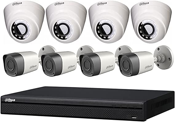 Dahua Technologies 2MP Night Vision Outdoor Indoor Security Cameras with Mobile Viewable Recorder (Pack of 8)