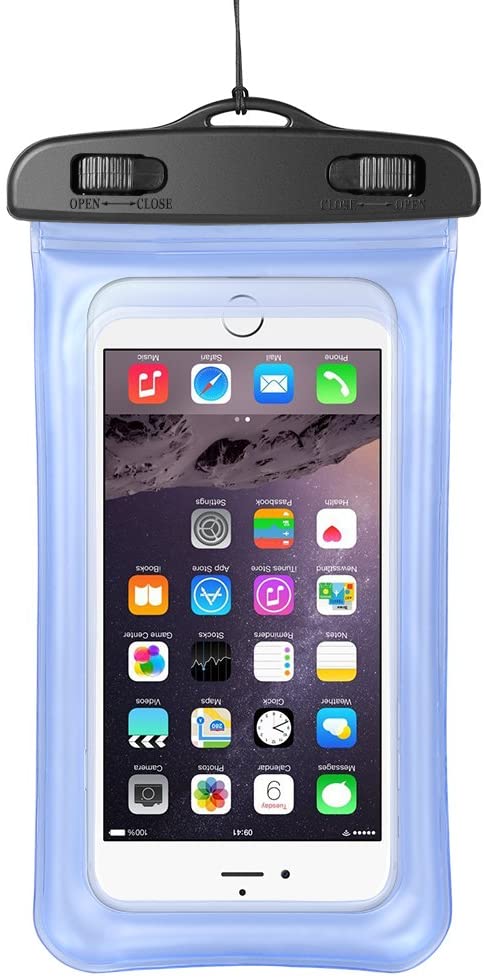 Waterproof Cell Phone Pouch Case Swimming Floating Dry Bag for Samsung Galaxy A72 A52 A42 A32 A02 A12 A21 A03s S20 S21 S22 Ultra Moto G Power/Play/Xiaomi Poco X3 Pro Redmi Note 9 Note 10 Pro (Blue)