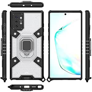 Samsung Galaxy Note 10 Plus ، - جراب فائق الجودة - جراب أصلي جديد الكل في واحد مقاوم للانزلاق - جراب حماية مزدوج مقاوم للصدمات مع حبل قصير أصلي - شفاف وأسود