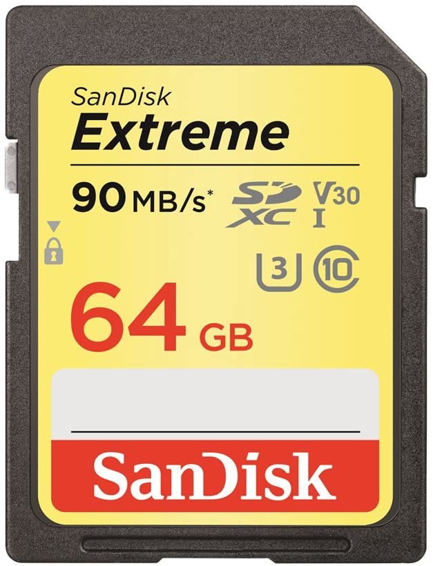 Sandisk Extreme - Flash Memory Card - 64 GB - SDXC UHS-I - Black, Red, White, Yellow