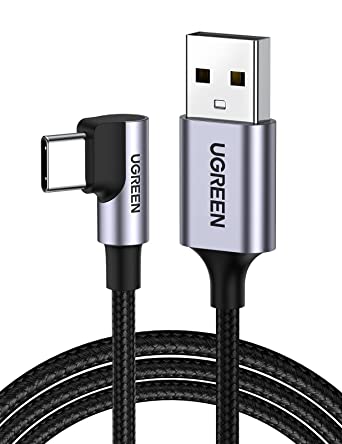 UGREEN USB C Cable Right Angle 90 Degree USB A to Type C Fast Charger Compatible with Samsung Galaxy S20 S10 S9 S8 Plus Note 9 8 LG G8 G7 V40 V20 V30 G6 G5 Nintendo Switch GoPro Hero 7 6 5 3FT