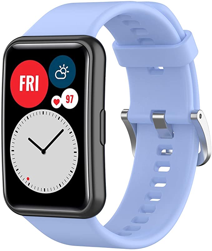Fitfree Band Compatible with Huawei Watch Fit, Soft Silicone Sport Band Waterproof Replacement Strap Wristband for Huawei Watch Fit Smartwatch for Women Men