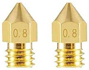 2 pcs 3D Printer MK8 Extruder Brass Nozzle 0.8 mm