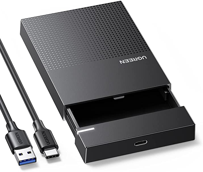 UGREEN 2.5 Hard Drive Enclosure External USB C SSD Caddy Tool Free Hard Disk Case USAP Supported, Compatible with 2.5inch HDD SSD Western Intel Crucial EVO 870/860, Drive Free for Windows Linux Mac OS