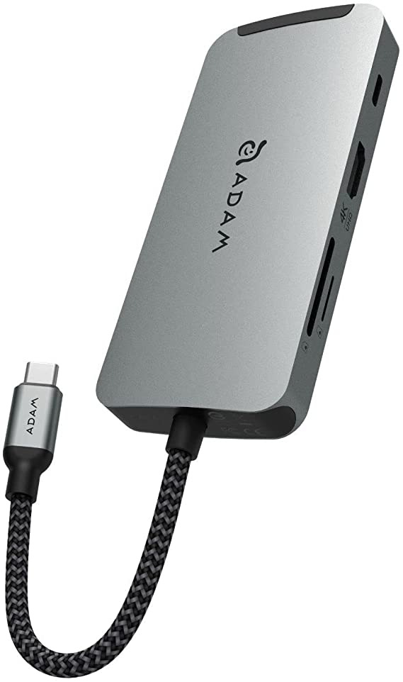 Adam Elements CASA Hub A08, 8-in-1 VGA/HDMI/SD Card Reader/USB-C/3 USB-A, Space Grey
