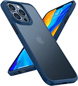 TORRAS Shockproof Compatible for iPhone 13 Pro Max Case, [Military Grade Drop Protection] Translucent Matte Case Compatible for iPhone 13 Pro Max Phone Case, Guardian Series, Blue