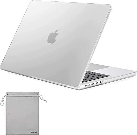 ProCase MacBook Pro 14'' M1 Pro Case A2442 2021, Hard Protective Case Shell Cover for MacBook Pro 14 Inch M1 Pro A2442 -Crystal