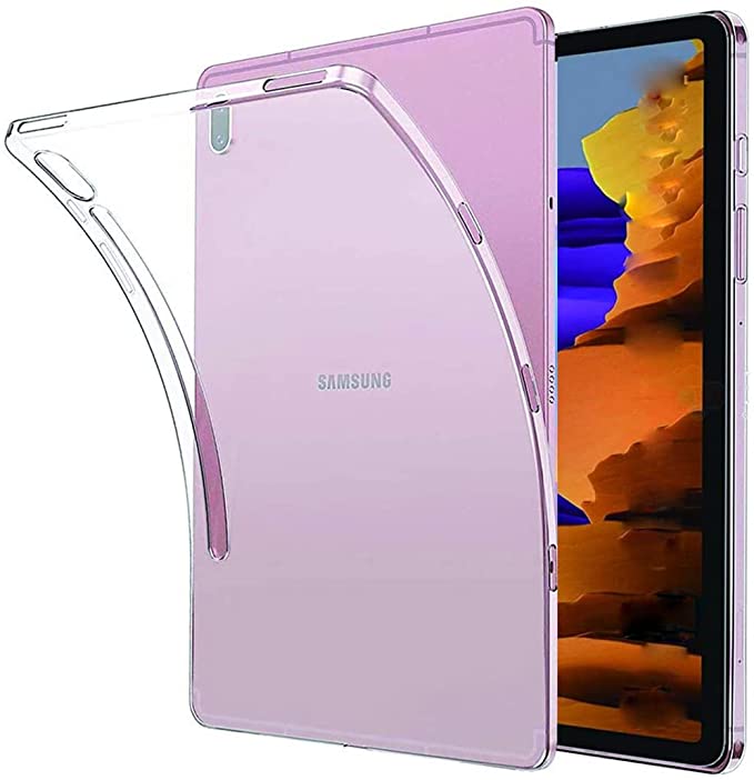 Rubik Clear Case for Samsung Galaxy Tab S7 Plus 12.4 inch 2020 / Galaxy Tab S7 FE 12.4 inch 2021, TPU Crystal Clear Soft Shell Back Case Cover Transparent