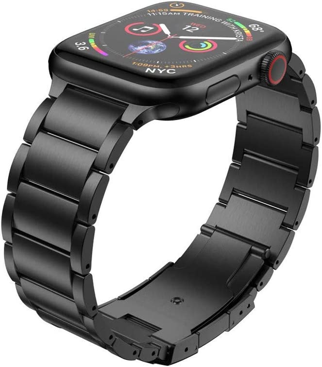 Yeejok Compatible with Apple Watch Band 42mm/44mm Bands for Men Women, Titanium Alloy Metal Replacement Watch Strap for iWatch Series 6/5/4/3/2/1/SE