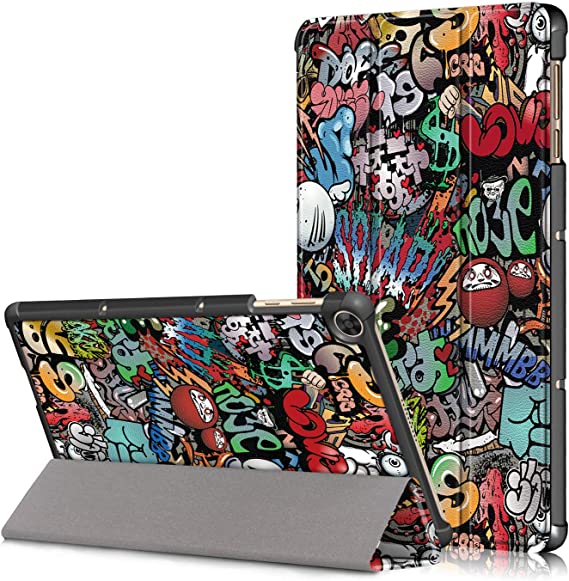 Case For Huawei MatePad T10S， Ultra Slim Premium PU Leather Protective Cover With Stand Function For Huawei MatePad T10S 2020 AGS3-L09 / AGS3-W09 (Graffiti)