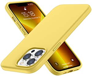 HeyAlpha Fashion Designed Case for iPhone 13 Pro Max Case, Soft Liquid Silicone Gel Rubber Full Body Protection [Soft Anti-Scratch Microfiber], 6.7 inch (Warm Yellow, iPhone 13 Pro Max (6.7 inch))