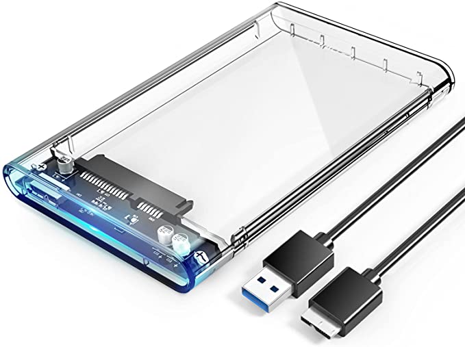 ORICO 2.5 External Hard Drive Enclosure SATA to USB C 3.1 6Gbps Transparent External Drive Enclosure for 7/9.5mm HDD/SSD Tool Free Disk Case Support UASP Up to 4TB -2139C3-CR