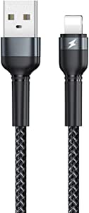 Remax Rc-124I Jany Aluminum Alloy Braided Data Cable For Lightning 1M - Black
